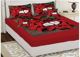 THE HOME STYLE 3D Digital Print Velvet King Size bedsheet Double Bed with 2 Pillow Covers- Duck in Water