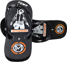 FOMO Men's Pubg Slippers Flip Flop Black