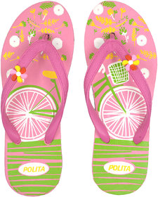 Polita Women's/Girls Pink Comfortable Daily Slipper Flip Flops