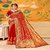 Women's Latest Design Red Color Lichi Cotton Saree