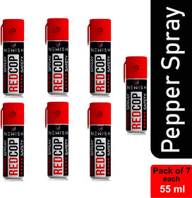 Newish  RED COP  Powerful Pepper Spray Self Defence for Women Pack of 7 (Each  35 gm / 55 ml).