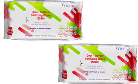 Wiclenz Surface Wipes, Kills 99.9 Germs and Bacteria, for Kitchen, Home and Travel, Alcohol based, (Pack of 2)