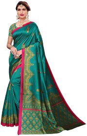 SVB Saree Green Art Silk Kalamkari Saree