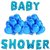 GNGS Solid BABY SHOWER Letters Foil Balloons (Blue) + 50 Party Decoration Balloons (Blue)
