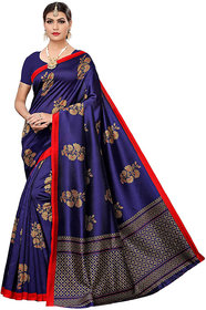Sharda Creation Navy Blue Mysore Silk Kalamkari Saree