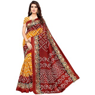 Sharda Creation Red  Yellow  Mysore Silk Saree