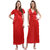 Juliana Dream Women's Satin Red Solid Nightwear
