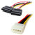 SATA III (Sata 3) Cable with Locking Latch + Molex Y Splitter Dual SATA Power Cable (Pack of 2).