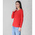 Vivient Women Red Button Plain Tshirt