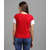 Vivient Women Red White Black Colour Block Hosery T-shirt