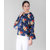 Vivient Women Nevy Base Red Floral Printed Bell Sleeve Top