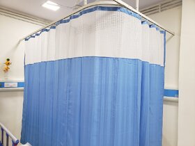 Curtains for Hopsital/ ICU/ Clinics  Blue Stripes  Polyester  4ft Width X 7ft Height