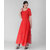 Vivient Women Red Plain Georgette Dress