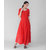 Vivient Women Red Plain Georgette Dress
