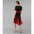 Vivient Women Black Red Kali Georgette Midi Dress