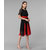 Vivient Women Black Red Kali Georgette Midi Dress