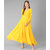 Vivient Women Yellow V-Neck Georgette Plain Maxi Dress