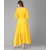 Vivient Women Yellow V-Neck Georgette Plain Maxi Dress