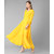 Vivient Women Yellow V-Neck Georgette Plain Maxi Dress