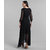 Vivient Women Black V-Neck Georgette Plain Maxi Dress