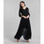 Vivient Women Black V-Neck Georgette Plain Maxi Dress