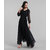 Vivient Women Black V-Neck Georgette Plain Maxi Dress