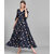 Vivient Women Nevy Blue Small Floral Printed Crepe Maxi Dress