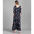 Vivient Women Nevy Blue Small Floral Printed Crepe Maxi Dress