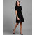 Vivient Black Plain Velvet Round Neck Midi Dress For Women