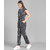 Vivient Women Black Big Stripe Printed Front Knot Jumpsuits