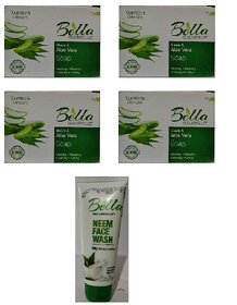 Bella Neem  Aloe Vera Soap 4+1 Bella Neem Face Wash