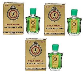 Gold Medal Medicated Oil # Imported  Pack of 3  Liquid  (3 ml)