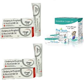 Clingel Cream for topical treatment of Acne, Pimples Cream 2+1 Pre Scab Anti Lice Soap