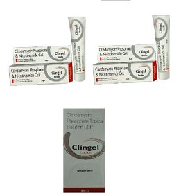 Clingel Cream for topical treatment of Acne, Pimples Cream 2+1 Clingel Lotion