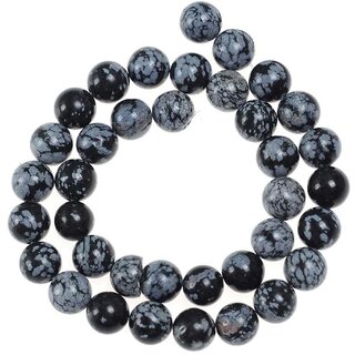 Swastik Natures Natural Snowflake Obsidian 8mm Beads for Creative Artworks or Bracelet Jewellery Making Purpose (23Pcs)