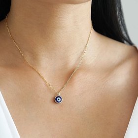 gold plated  without chain Pendant Remove Evil Eye for unisex Stone by CEYLONMINE