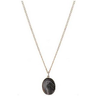 10.25 ratti Moti Pendant Natural Agate Gold Plated Pendantwithout chain by CEYLONMINE