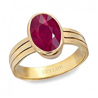 Ruby Ring-5.25 Ratti Natural Certified Ruby Manik Panchdhatu Ring by CEYLONMINE