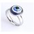 Silver evil's eye ring for unisex by CEYLONMINE