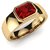 Ruby Ring-5.25 Ratti Original Natural Certified Manik Gold Plated Ruby Ring by CEYLONMINE