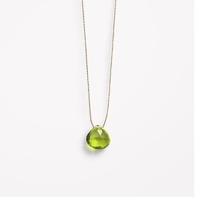 100% Natural 7 carat Peridot Gold Plated Pendant without chain by CEYLONMINE