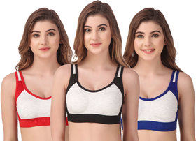 Non Padded Daily Workout Sports Gym Bra Combo- Pack of 3