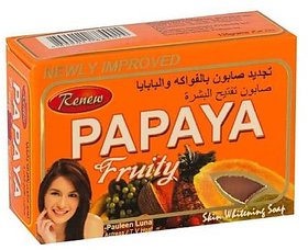 Renew Papaya Fruity Skin Whitening Herbal Soap (Made In Philippines)  (135 g)