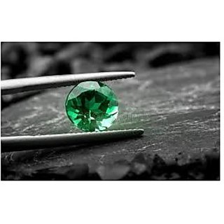 5 Ratti Certified Natural Round Cut Panna Loose Gemstone By Ceylon