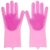 Silicone Dish washing gloves adopted 100 food grade silicone, it is naturally antibacterial not porous like  regular sp