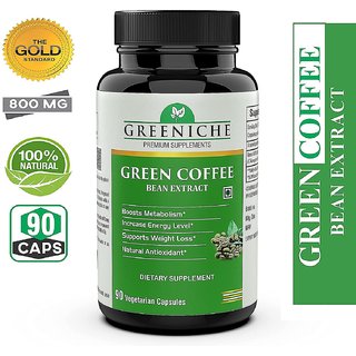 Greeniche Green Coffee Bean Extract 800mg for Weight Loss - 90 Veg Capsules