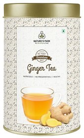 Nature's Park Ginger Tea - Throat Soother, 100 Natural Black Tea (CTC) Loose Leaves Blended with Dried Ginger Flakes - Immunity Booster , USDA Certified, Can (100 g)