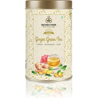 NATURE'S PARK USDA Certified Ginger Green Tea Can - Immunity Booster  Throat Soother (150 g)