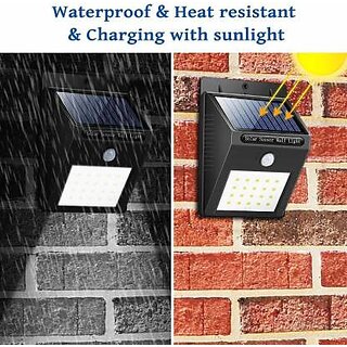 Solar Motion Sensor Wall Light for Outdoor Use with Multiple LEDs - Pack of 2 PCs