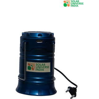 SUI Folding Lantern Led Solar Emergency Light Bulb With Mobile Charging Facility (Blue)